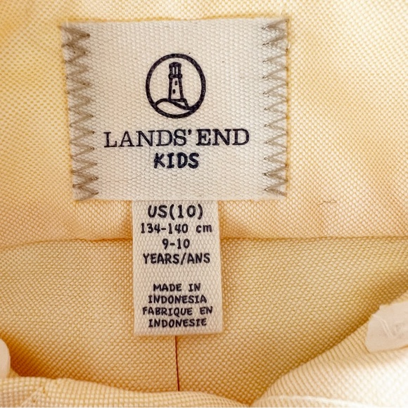 Lands End Boys Bundle Of Oxford Shirt in Blue And Peach  Yellow NWOT - Picture 13 of 16
